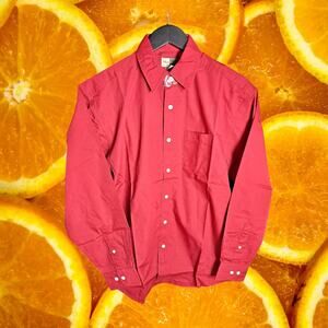 Wear Guard Men's Red Long Sleeve Casual Button Down Shirt Size S‎